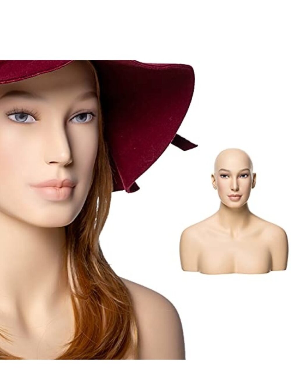 Realistic Mannequin Head Bust Wig Stand for Wigs & jewlery